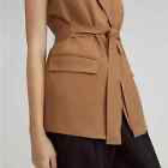 Everlane Tencel Sleeveless Blazer, Toasted Coconut, Size 00 - Picture 2 of 8